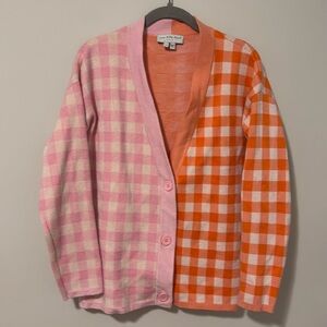 Never Fully Dressed Pink and Orange Gingham Cardigan